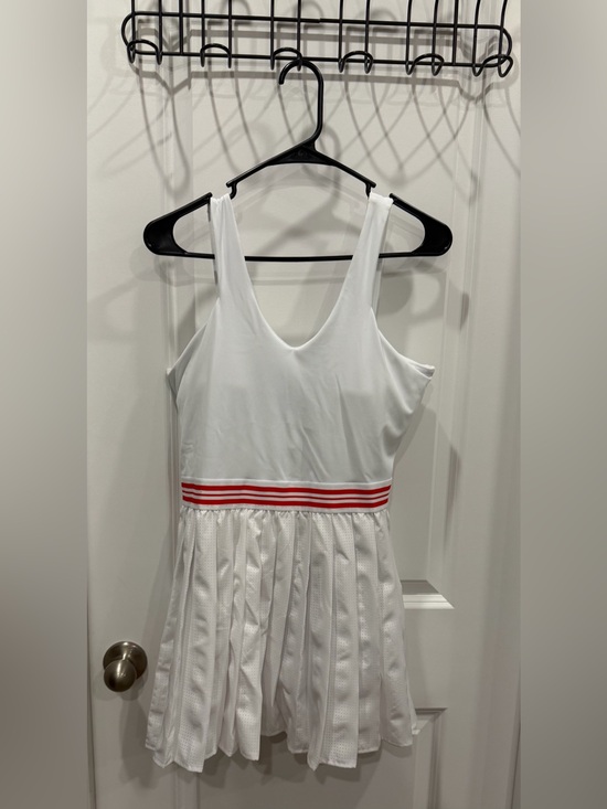 Avia Dresses & Skirts - Avia White Tennis Dress with Red Stripe Waistband